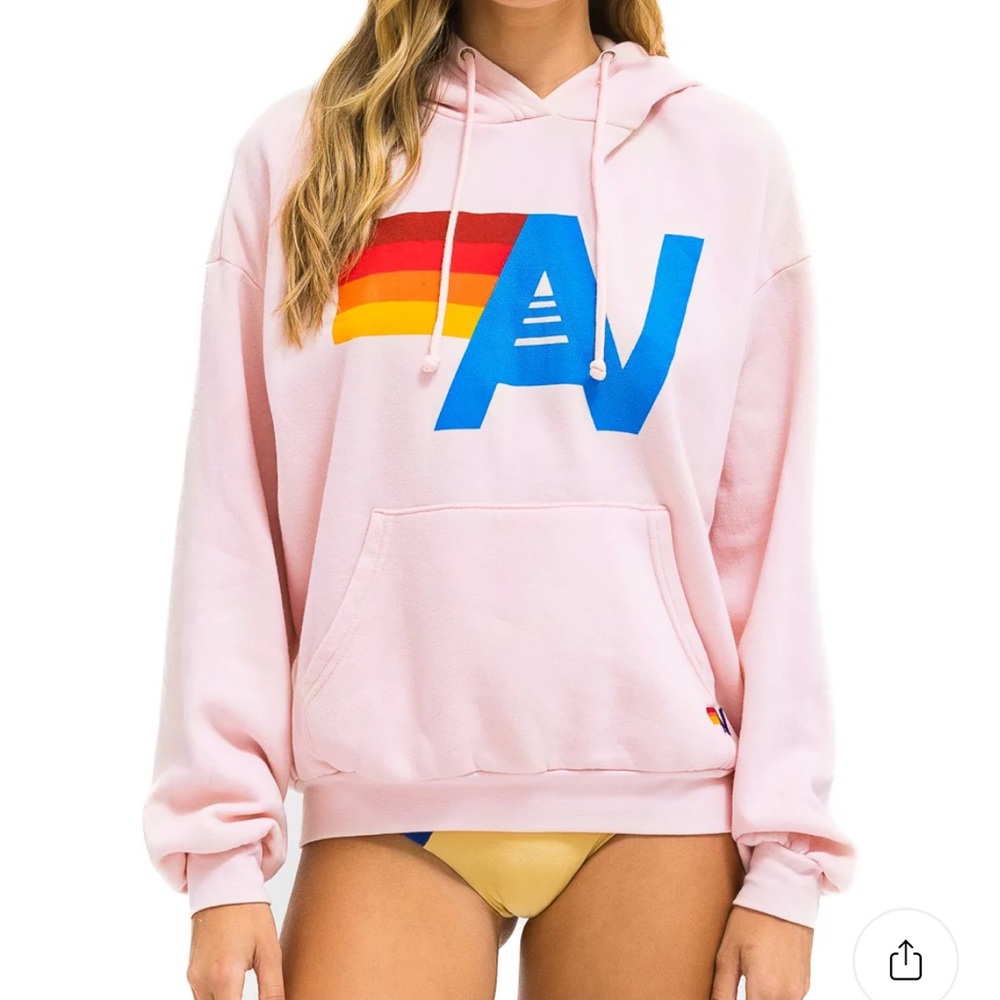 aviator nation pink logo hoodie
